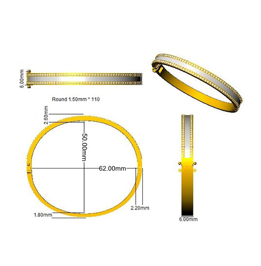 SBK1039 — Bangle - 9k Yellow Gold detail