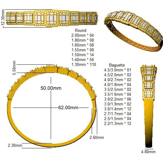 SBK1041 — Bangle - 9k Yellow Gold detail