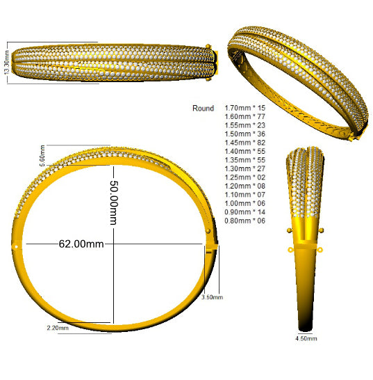 SBK1044 — Bangle - 9k Yellow Gold detail