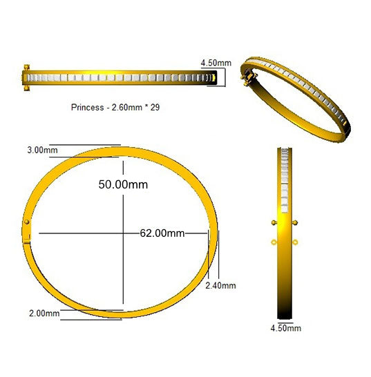 SBK1045 — Bangle - 9k Yellow Gold detail