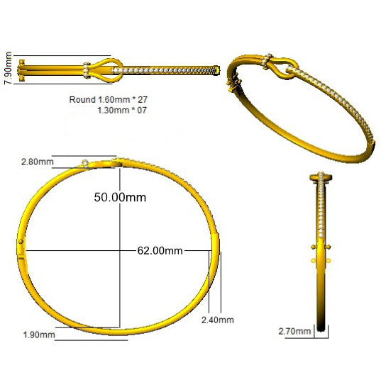SBK1047 — Bangle - 9k Two Tone detail