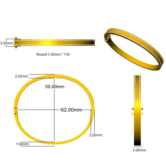 SBK1049 — Bangle - 9k Yellow Gold detail