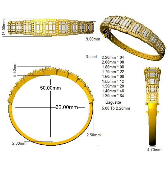 SBK1055 — Bangle - 9k Yellow Gold detail