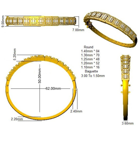 SBK1056 — Bangle - 9k Yellow Gold detail