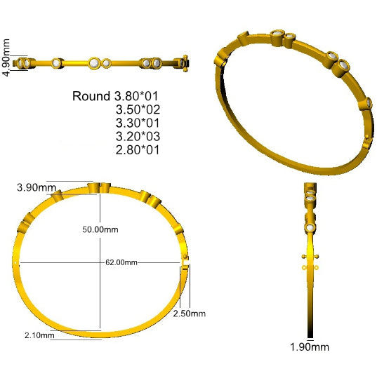 SBK1059 — Bangle - 9k Yellow Gold detail