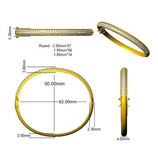 SBK1060 — Bangle - 9k Yellow Gold detail