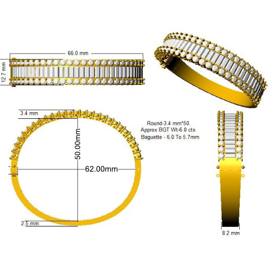 SBK1063 — Bangle - 9k Yellow Gold detail