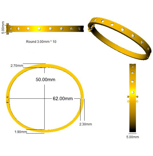 SBK1064 — Bangle - 9k Yellow Gold detail