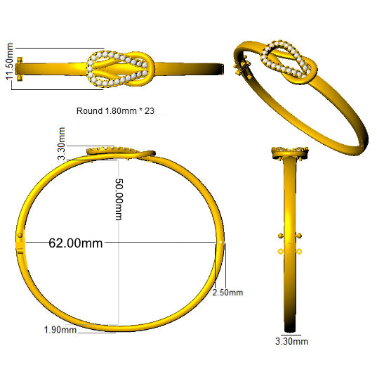 SBK1065 — Bangle - 9k Yellow Gold detail