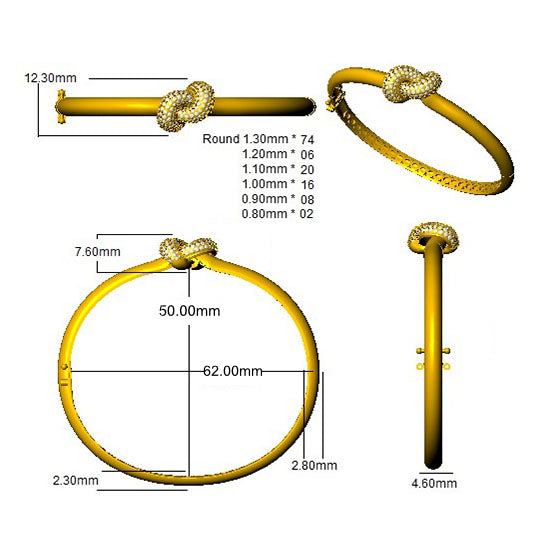 SBK1066 — Bangle - 9k Yellow Gold detail