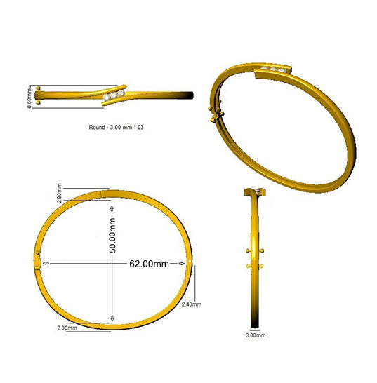 SBK1077 — Bangle - 9k Yellow Gold detail