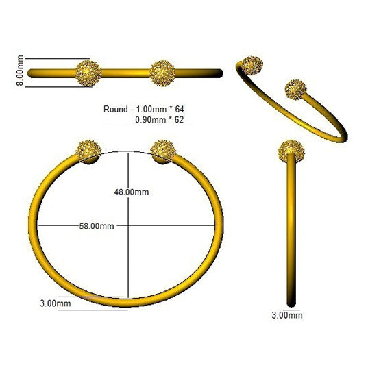 SBK1086 — Bangle - 9k Yellow Gold detail