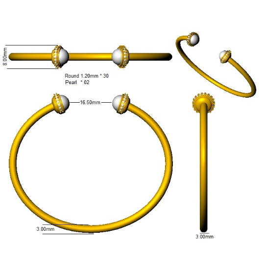 SBK1087 — Bangles - 9k Yellow Gold detail