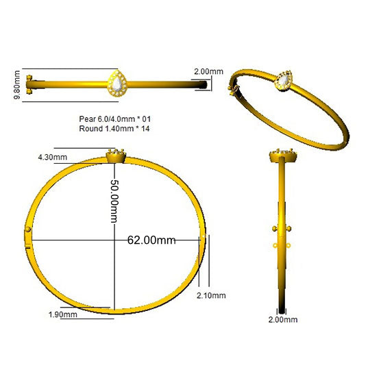 SBK1092 — Bangle - 9k Yellow Gold detail