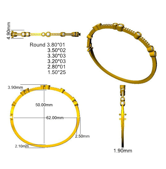 SBK1094 — Bangle - 9k Yellow Gold detail