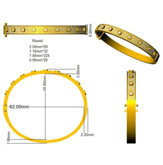 SBK1096 — Bangle - 9k Yellow Gold detail