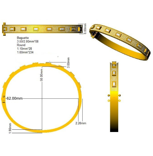 SBK1097 — Bangle - 9k Yellow Gold detail