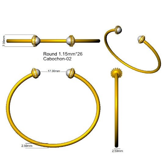 SBK1100 — Bangle - 9k Yellow Gold detail