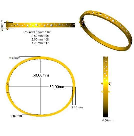 SBK1101 — Bangle - 9k Yellow Gold detail