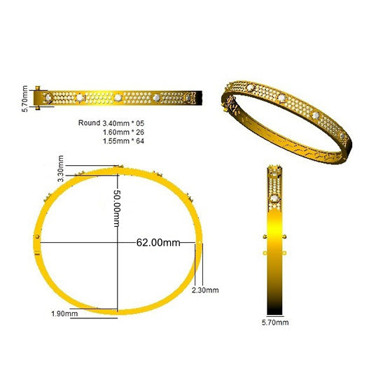 SBK1109 — Bangle - 9k Yellow Gold detail