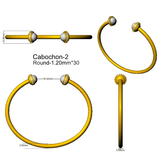 SBK1112 — Bangle - 9k Yellow Gold detail