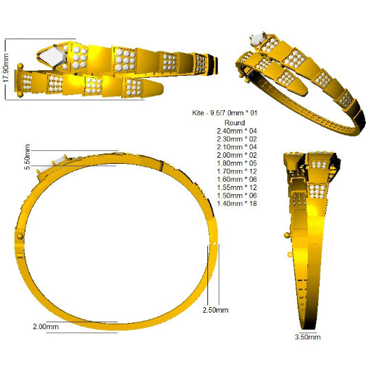 SBK1137 — Bangle - 9k Yellow Gold detail