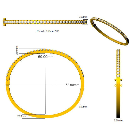 SBK1144 — Bangle - 9k Yellow Gold detail