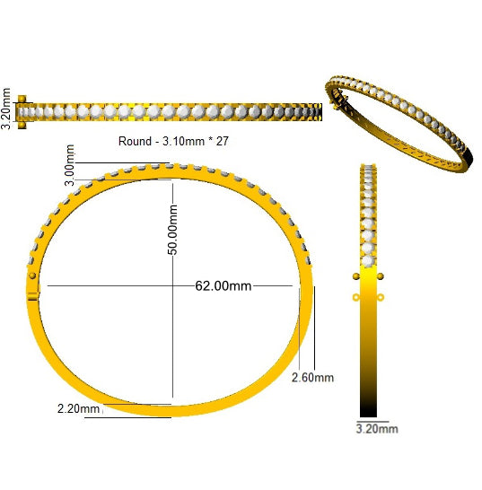 SBK1145 — Bangle - 9k Yellow Gold detail
