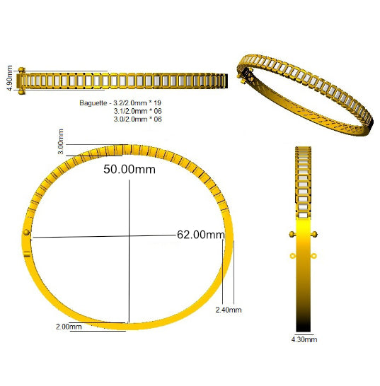 SBK1148PT)1 — Bangle - Platinum Plat detail