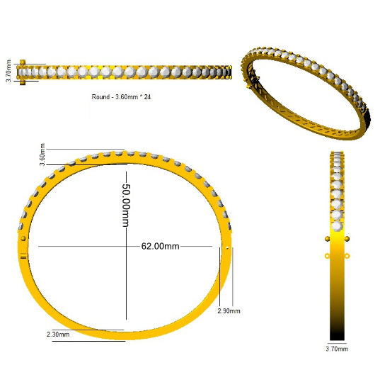 SBK1152 — Bangle - 9k Yellow Gold detail