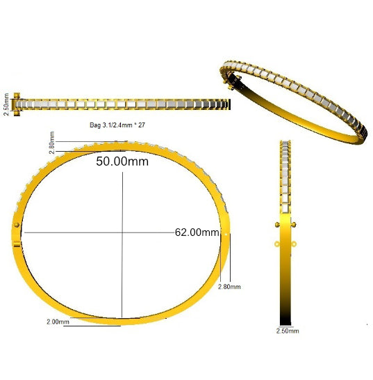 SBK1159 — Bangle - 9k Yellow Gold detail