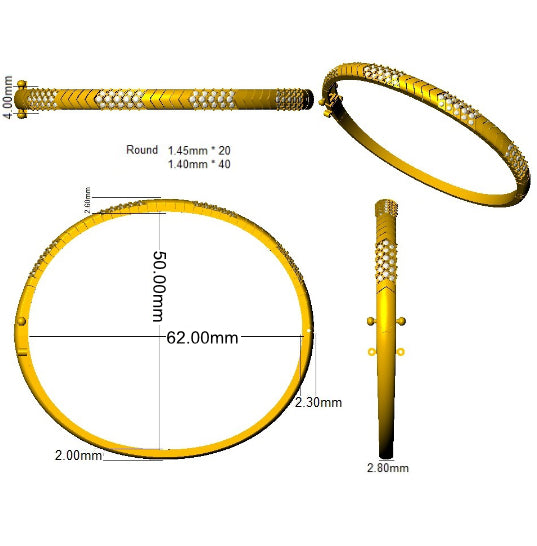 SBK1173 — Bangle - 9k Yellow Gold detail
