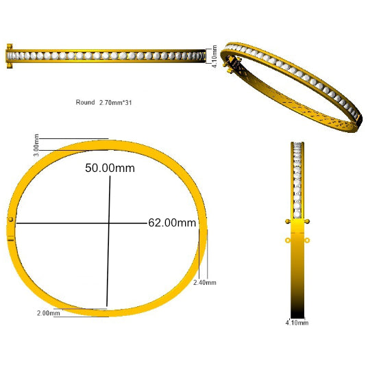 SBK1181 — Bangle - 9k Yellow Gold detail