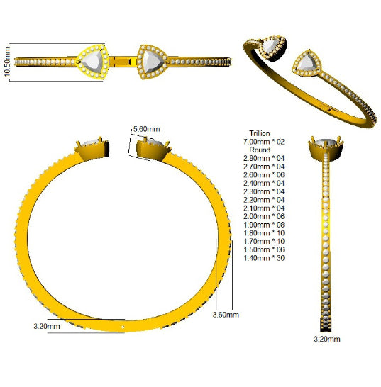 SBK1192 — Bangle - 9k Yellow Gold detail