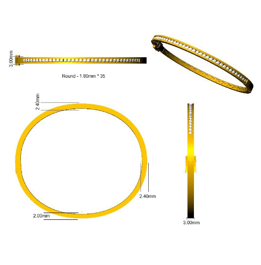 SBK1201 — Bangle - 9 KT Yellow Gold detail