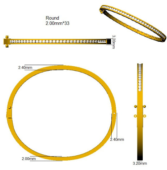 SBK1214 — Bangle - 9k Yellow Gold detail