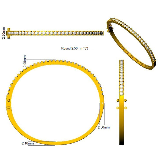 SBK1232 — Bangle - 9k Yellow Gold detail