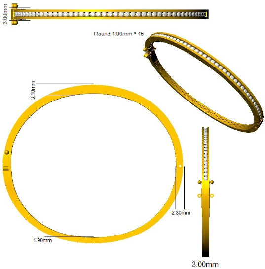 SBK1234 — Bangle - 9k Yellow Gold detail