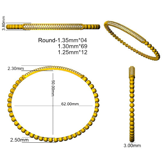 SBK886 — Bangle - 9k Yellow Gold detail