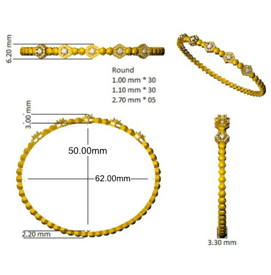 SBK909 — Bangle - 9k Yellow Gold detail