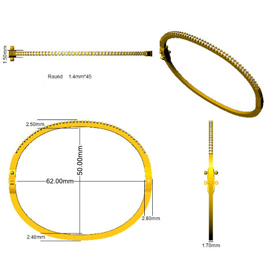 SBK942 — Bangle - 9k Yellow Gold detail