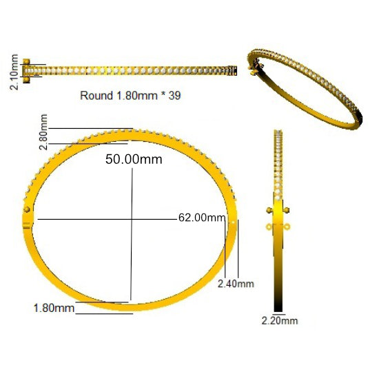 SBK965 — Bangle - 9k Yellow Gold detail