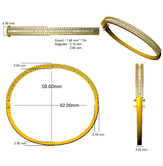 SBK969 — Bangle - 9k Yellow Gold detail
