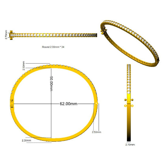 SBK974 — Bangle - 9k Yellow Gold detail