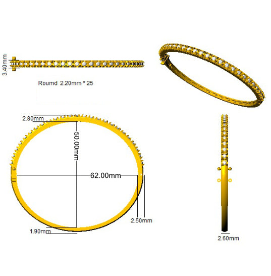 sbk975 — Bangle - 9k Yellow Gold detail