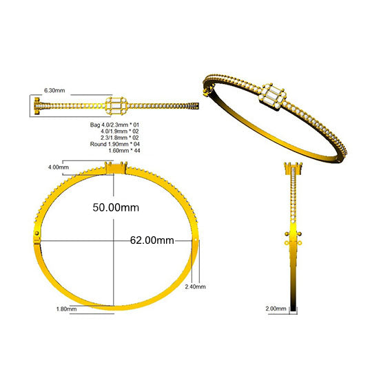 SBK976 — Bangle - 9k Yellow Gold detail