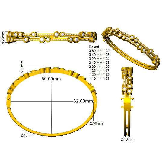 SBK983 — Bangle - 9k Yellow Gold detail