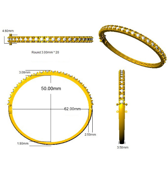 SBK985 — Bangle - 9k Yellow Gold detail