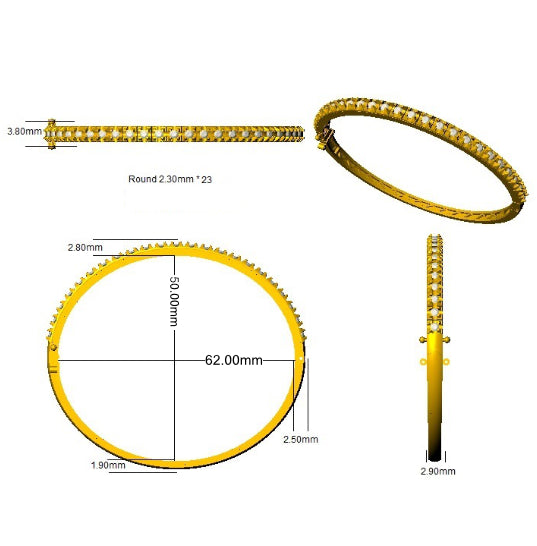 SBK989 — Bangle - 9 KT Yellow Gold detail