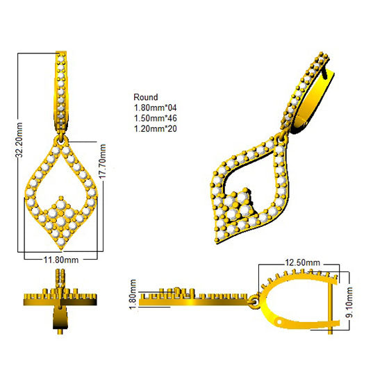SE2571 — Earrings - 9k Yellow Gold detail